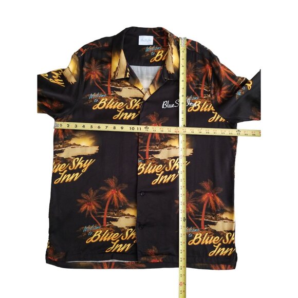 Blue Sky Inn Men's Short Sleeve Button Up Shirt Made in Italy 100% Viscose - Picture 5 of 9